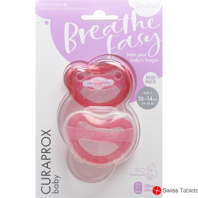 Curaprox Baby pacifier size 2 Pink Double New 2 pieces buy online