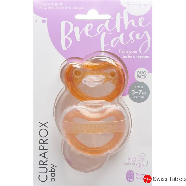 Curaprox Baby pacifier size 0 Orange Double New 2 pieces buy online
