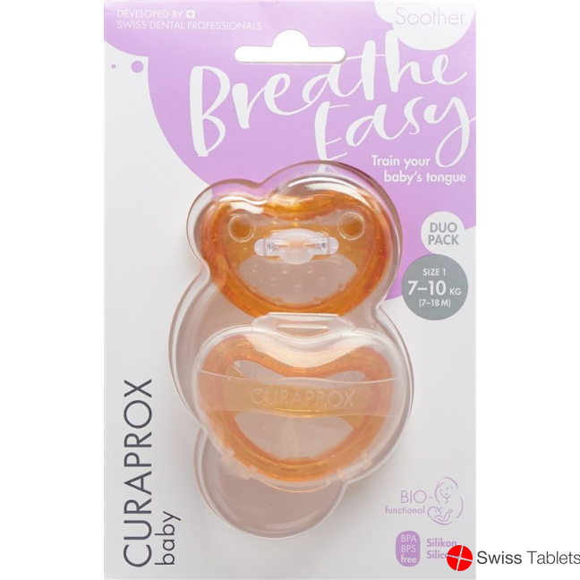 Curaprox Baby pacifier size 1 orange Double New 2 pieces buy online