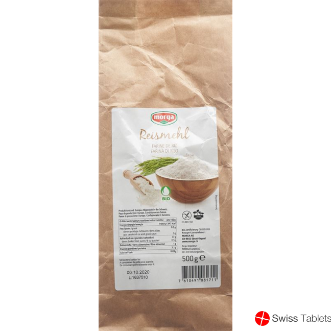 Morga Reismehl Gf Bio Knospe Beutel 500g buy online