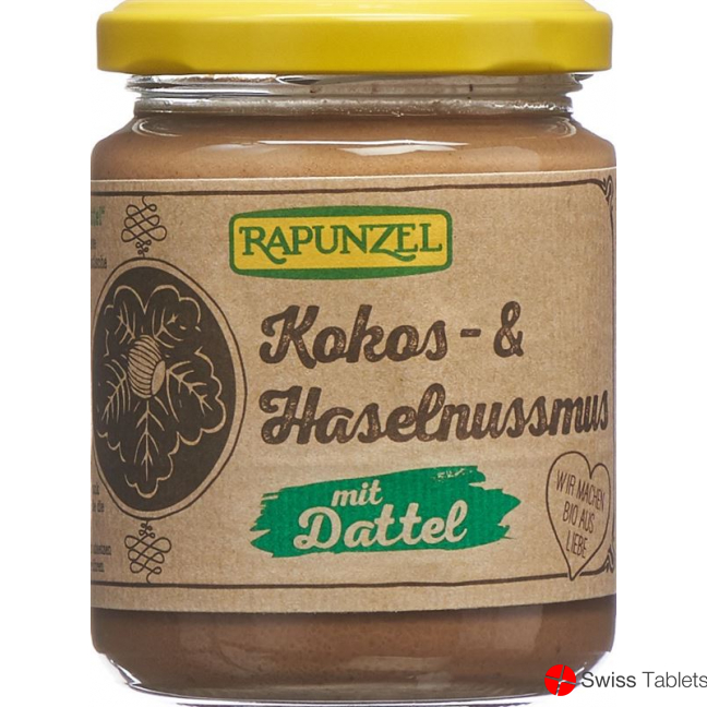 Rapunzel Kokos-Haselnussmus mit Dattel Glas 250g buy online