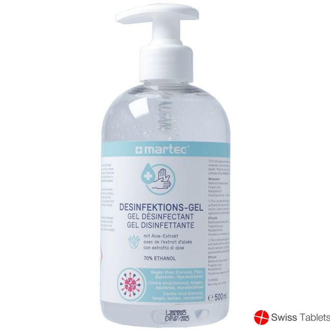 Martec Hände-desinfektions-gel mit Pumpe 500ml buy online