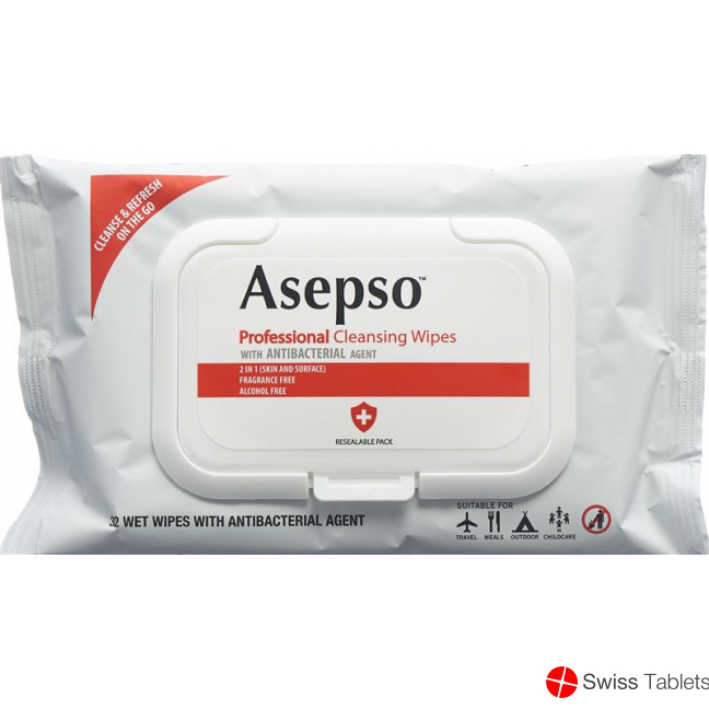 Asepso Reinigende Feuchttücher Antibakt Beutel 32 Stück buy online