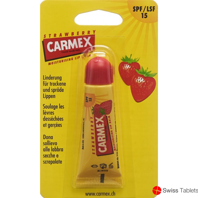 Carmex Lippenbalsam Strawberry SPF 15 Tube 10g buy online