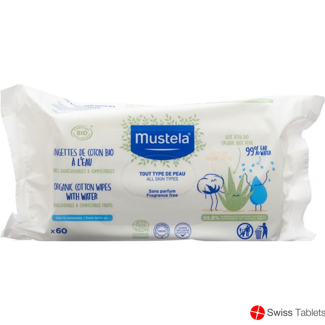 Mustela Reinigungstücher Wasser Bio 60 Stück buy online