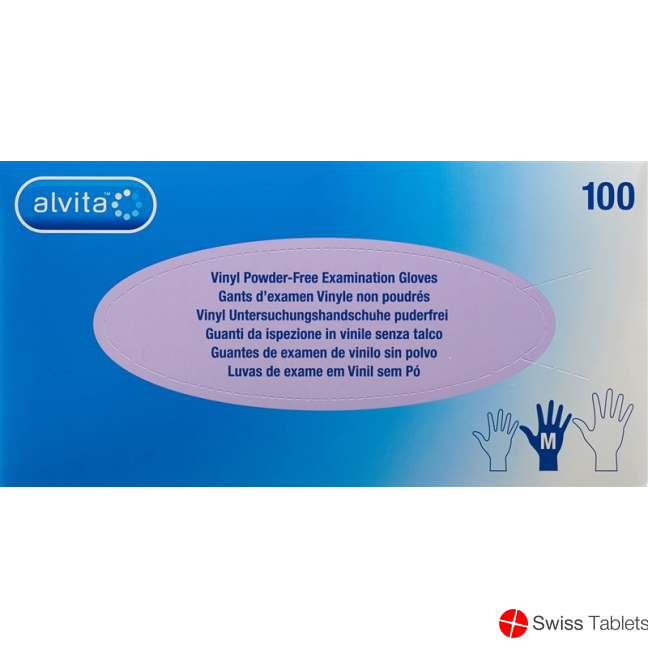 Alvita Untersuchungshands Vinyl M Puderfrei 100 Stück buy online