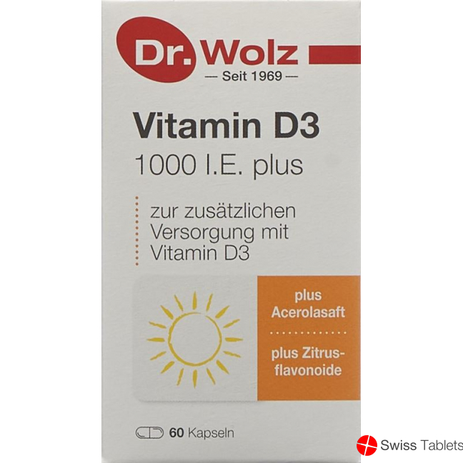 Dr. Wolz Vitamin D3 1000 I.e. Plus Kapseln 60 Stück buy online