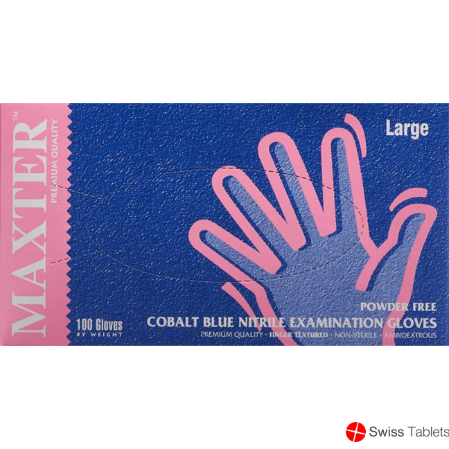 Maxter Nitril Handschuhe ohne Puder L 100 Stück buy online