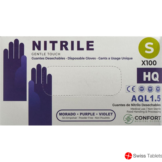 Swiss Green Handschuhe Nitril S Puderfrei Viol 100 Stück buy online
