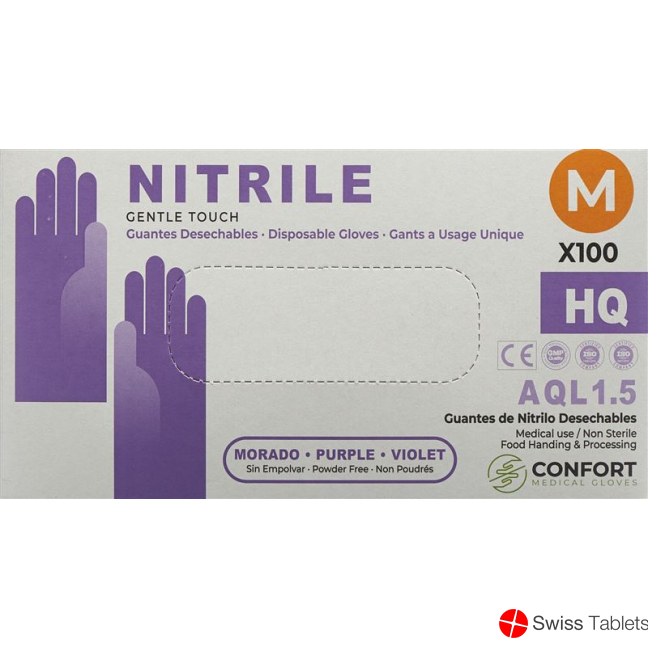 Swiss Green Handschuhe Nitril M Puderfrei Viol 100 Stück buy online