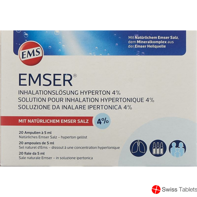 Emser Inhalationslösung 4% Hyperton 20 Stück buy online
