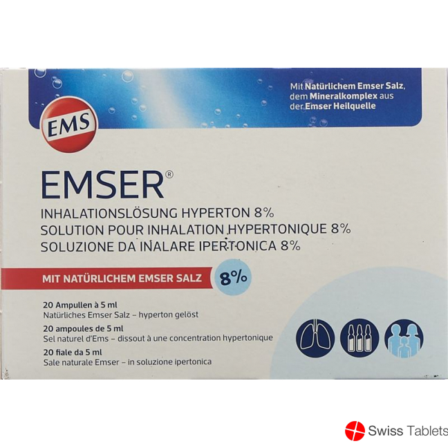 Emser Inhalationslösung 8% Hyperton 20 Stück buy online