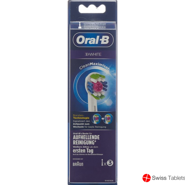 Oral-b Aufsteckbürsten 3D White Cleanmax 3 Stück buy online