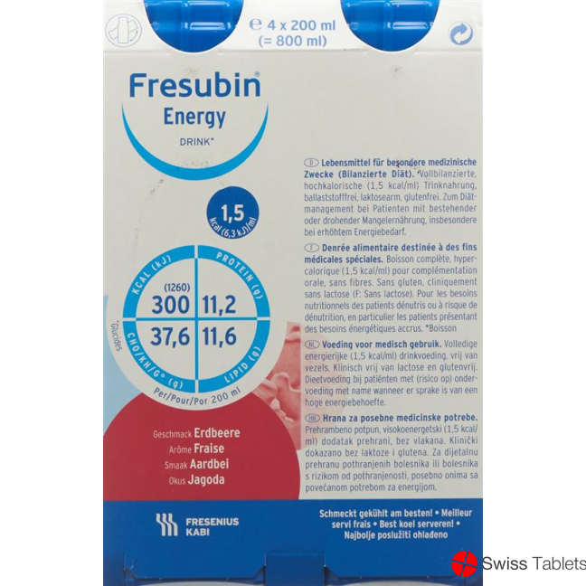 Fresubin Pi-Aps Energy Drink Erdbeer 4x 200ml buy online