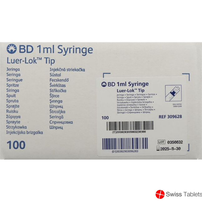 BD Plastipak Spritze 1ml Ll Zentrisch 0.01ml 100 Stück buy online