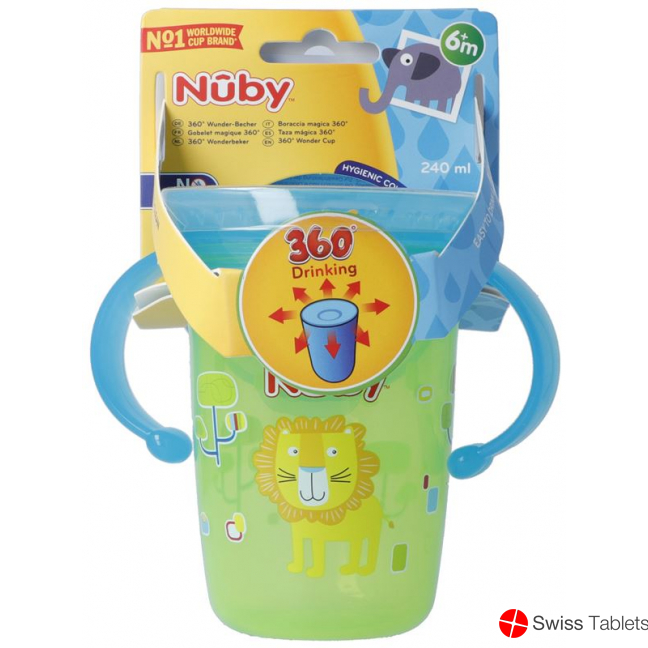 Nuby Trinktasse 360? Wonder Cup 240ml M Griff Grue buy online
