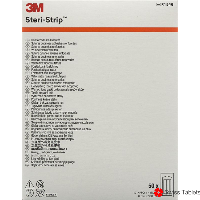 3M Steri Strip 6x100mm White Reinforced 50x 10 pieces buy online
