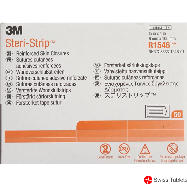 3M Steri Strip 6x100mm Weiss Verstärkt 10x 50 Stück buy online