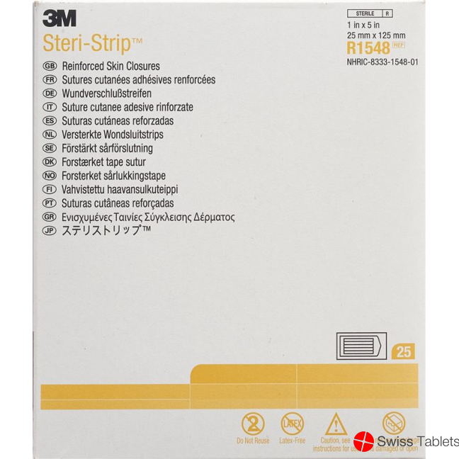 3M Steri Strip 25x125mm Weiss Verstärkt 4x 25 Stück buy online