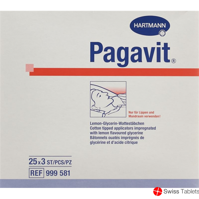 Pagavit Glyc Mundpflegestäbchen 25 Beutel 3 Stück buy online