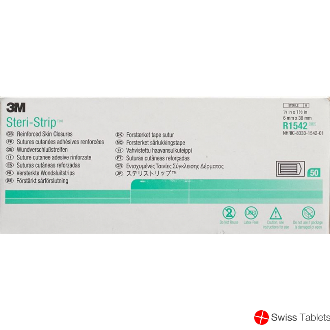 3M Steri Strip 6x38mm Weiss Verstärkt 6x 50 Stück buy online