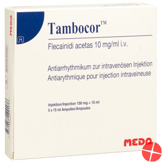 Tambocor Injektionslösung 150mg/15ml 5 Ampullen 15ml
