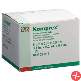 Komprex foam bandage 0.5cm 8cmx2m white