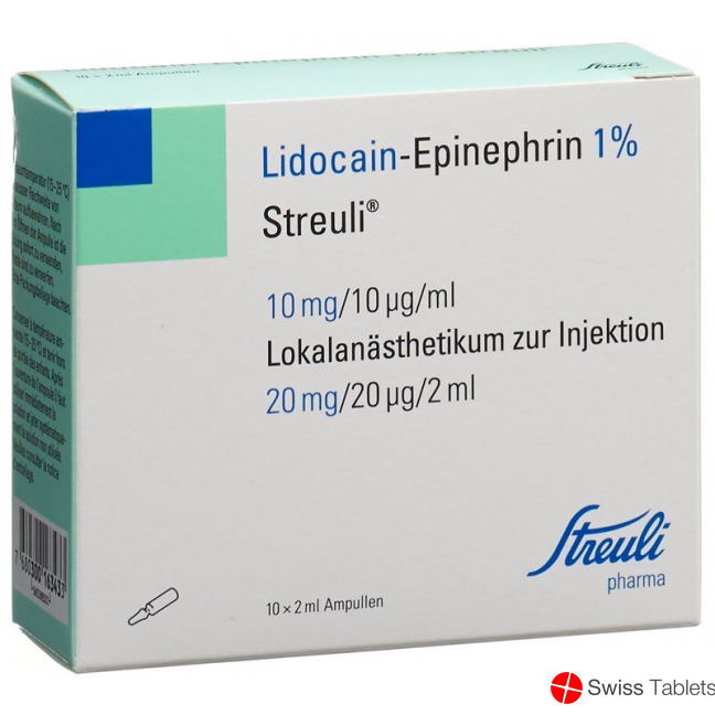 Lidocain Epin Streuli 1% O Kons 10 Ampullen 2ml buy online