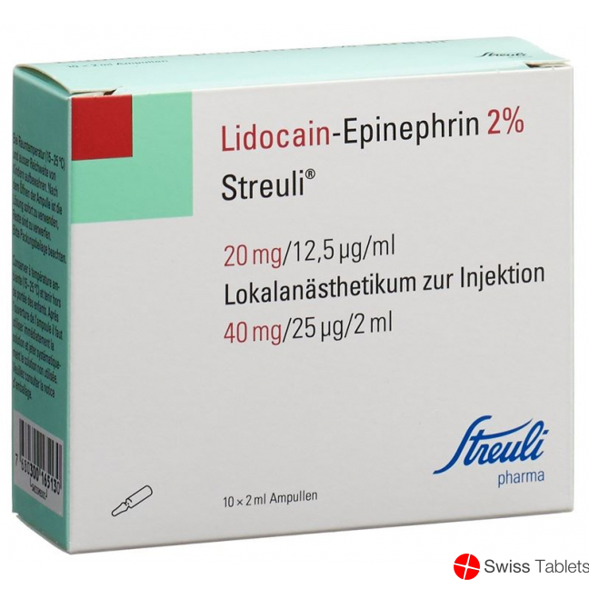 Lidocain Epin Streuli 2% O Kons 10 Ampullen 2ml buy online