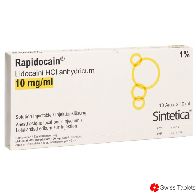 Rapidocain 1% 100mg/10ml O Kons 10 Ampullen 10ml buy online