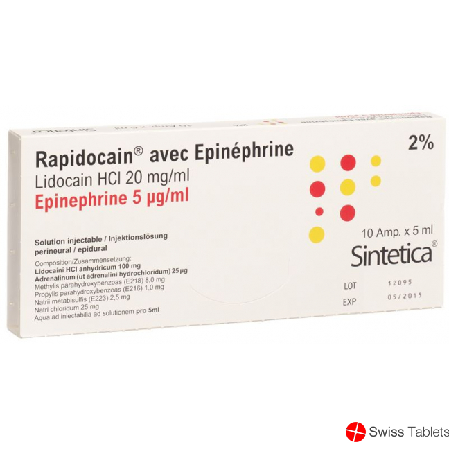 Rapidocain 2% + Epin 5mcg/ml 10 Ampullen 5ml buy online