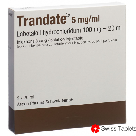 Trandate Injektionslösung 100mg/20ml 5 Ampullen 20ml buy online