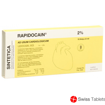 Rapidocain Cardio 2% 100mg/5ml 10 Ampullen 5ml buy online