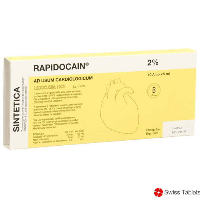 Rapidocain Cardio 2% 100mg/5ml 10 Ampullen 5ml buy online