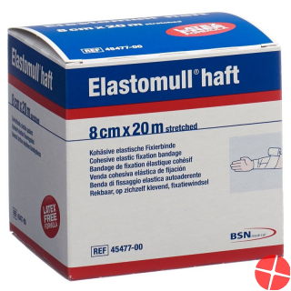 Elastomull adhesive gauze bandage white 20mx8cm roll