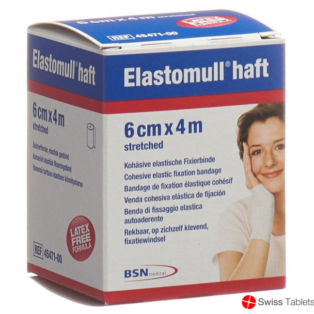 Elastomull adhesive gauze bandage white 4mx6cm roll buy online