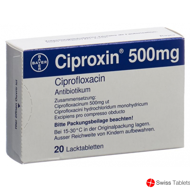 Ciproxin 500 Lacktabletten 500mg 20 Stück buy online