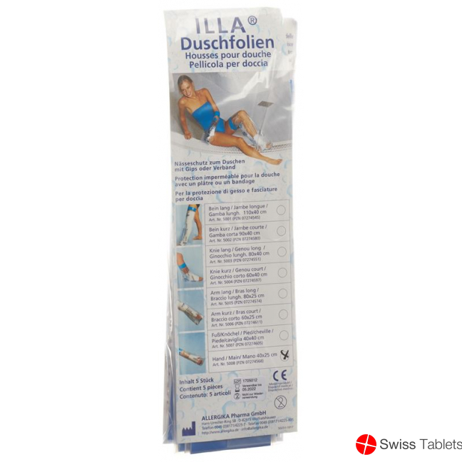 Illa Dusch Schutzfolie 40x25cm Hand Beutel 5 Stück buy online