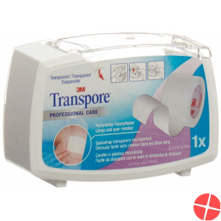 3M Transpore Fixierpflaster 25mm x 5m transparent