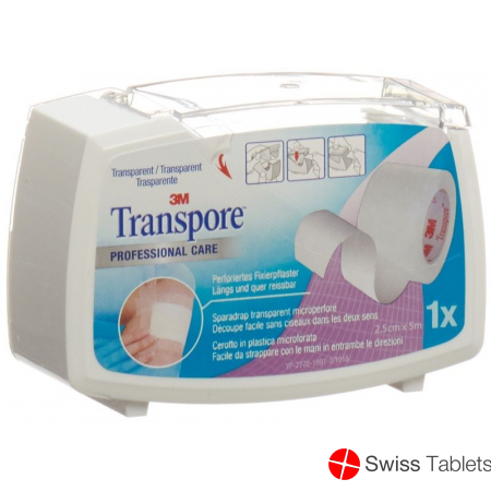 3M Transpore Fixierpflaster 25mm x 5m transparent buy online