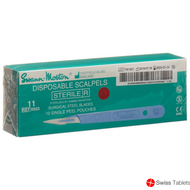 Swann Morton Skalpell 1x Steril No 11 10 Stück buy online