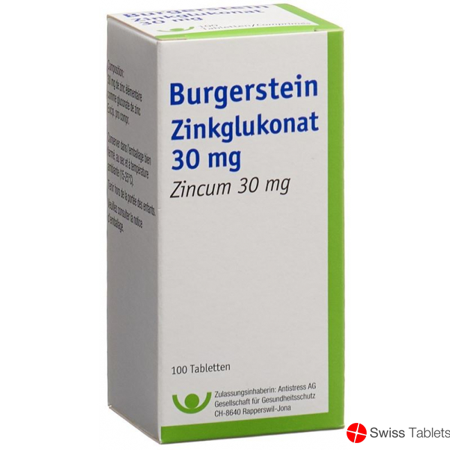 Burgerstein Zinkglukonat Tabletten 30mg 100 Stück buy online