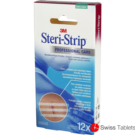 3M Steri Strip 6x38mm Weiss Verstärkt 6x 12 Stück buy online