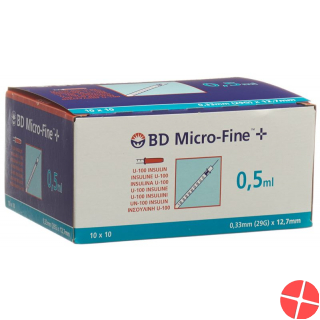 BD Microfine+ U100 Insulin Spritze 0.33mm x 12.7mm 0.5ml
