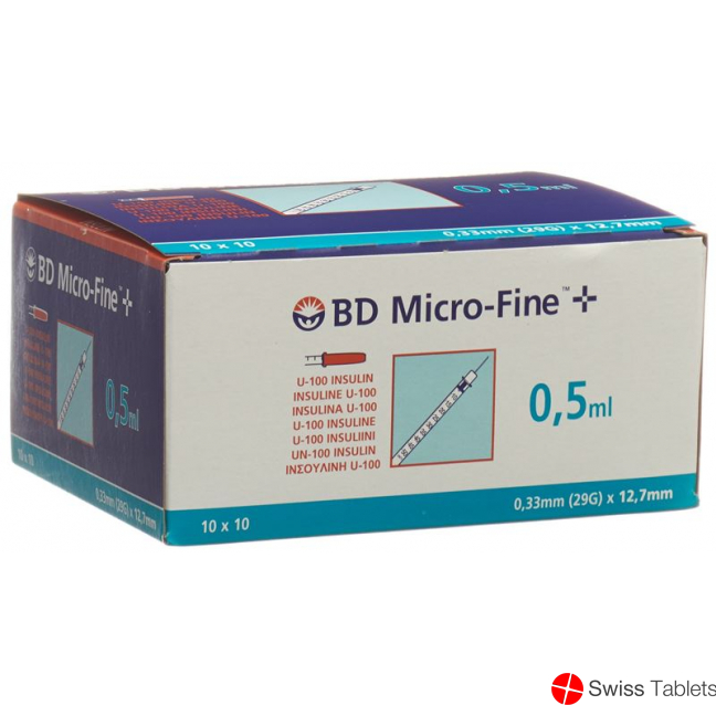 BD Microfine+ U100 Insulin Spritze 0.33mm x 12.7mm 0.5ml buy online