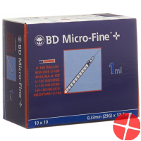BD Microfine+ U100 Insulin Spritze 0.33mm X 12.7mm 100x 1ml