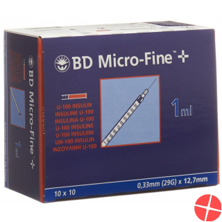 BD Microfine+ U100 Insulin Spritze 0.33mm X 12.7mm 100x 1ml