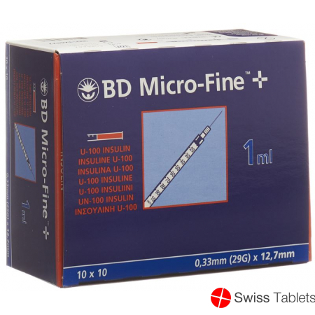 BD Microfine+ U100 Insulin Spritze 0.33mm X 12.7mm 100x 1ml buy online