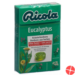 Ricola Eucalyptus Kräuterbonbons ohne Zucker Box 50g