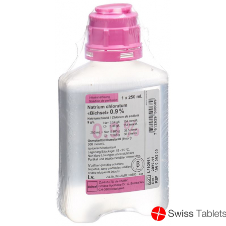 NaCl Bichsel Infusionslösung 0.9% O Be Plastikflasche 250ml buy online